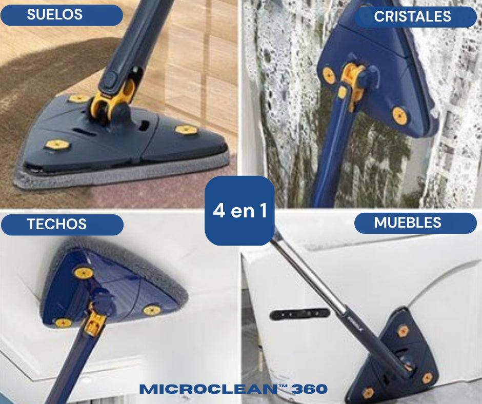 MicroClean™ 360º Fregona Giratoria que limpia sin esfuerzo y sin agacharte