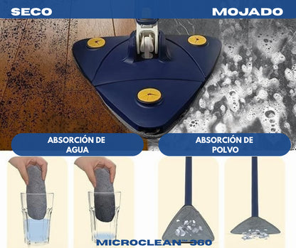 MicroClean™ 360º Fregona Giratoria que limpia sin esfuerzo y sin agacharte