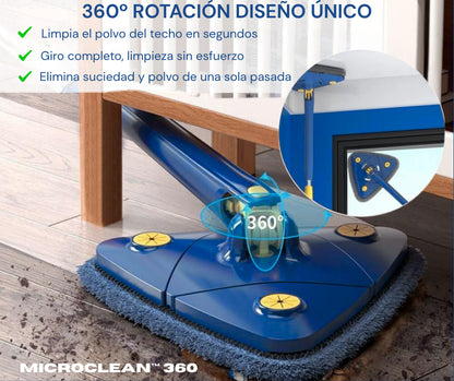 MicroClean™ 360º Fregona Giratoria que limpia sin esfuerzo y sin agacharte