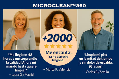 MicroClean™ 360º Fregona Giratoria que limpia sin esfuerzo y sin agacharte